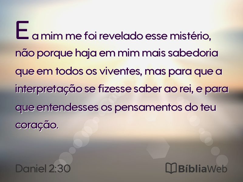 Daniel 2:30 em imagem para compartilhar