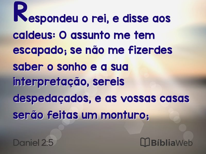 Daniel 2:5 em imagem para compartilhar