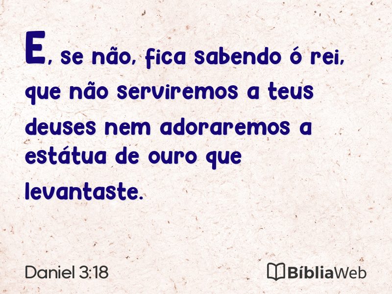 Daniel 3:18 em imagem para compartilhar