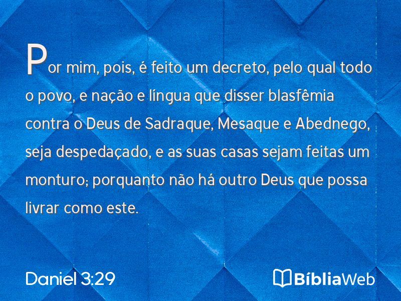 Daniel 3:29 em imagem para compartilhar
