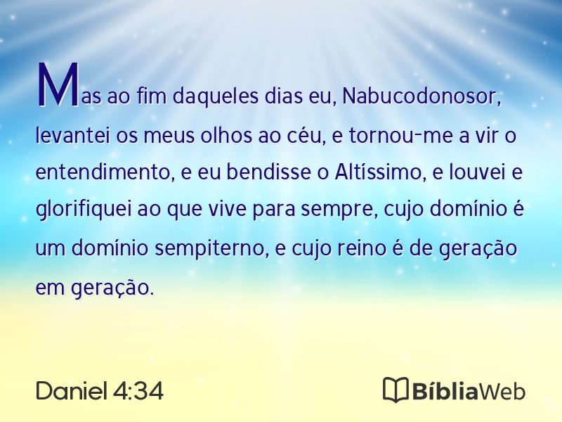 Daniel 4:34 em imagem para compartilhar