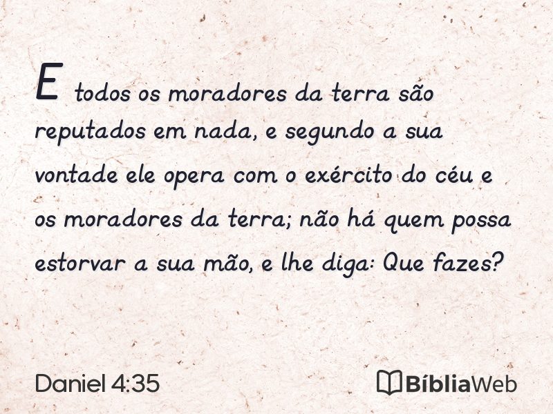 Daniel 4:35 em imagem para compartilhar