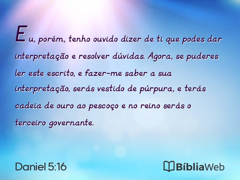 Daniel 5:16 em imagem para compartilhar