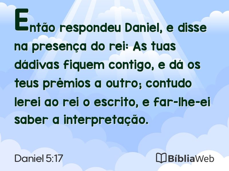 Daniel 5:17 em imagem para compartilhar
