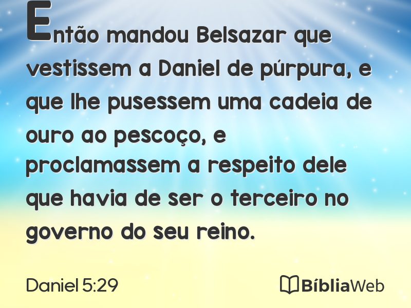 Daniel 5:29 em imagem para compartilhar