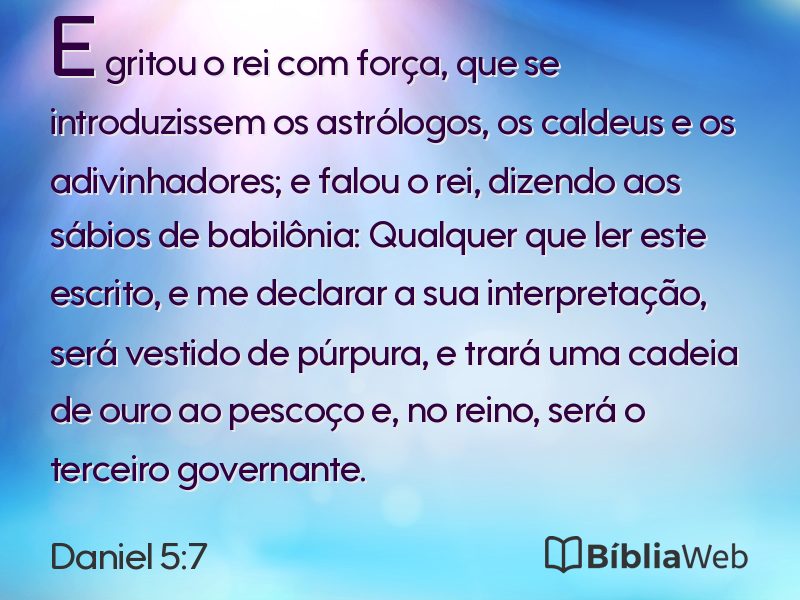 Daniel 5:7 em imagem para compartilhar