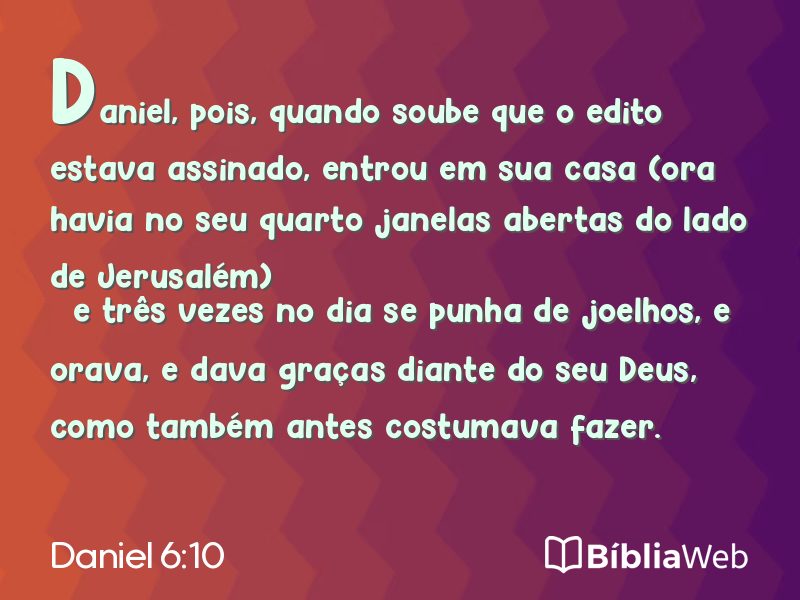 Daniel 6:10 em imagem para compartilhar