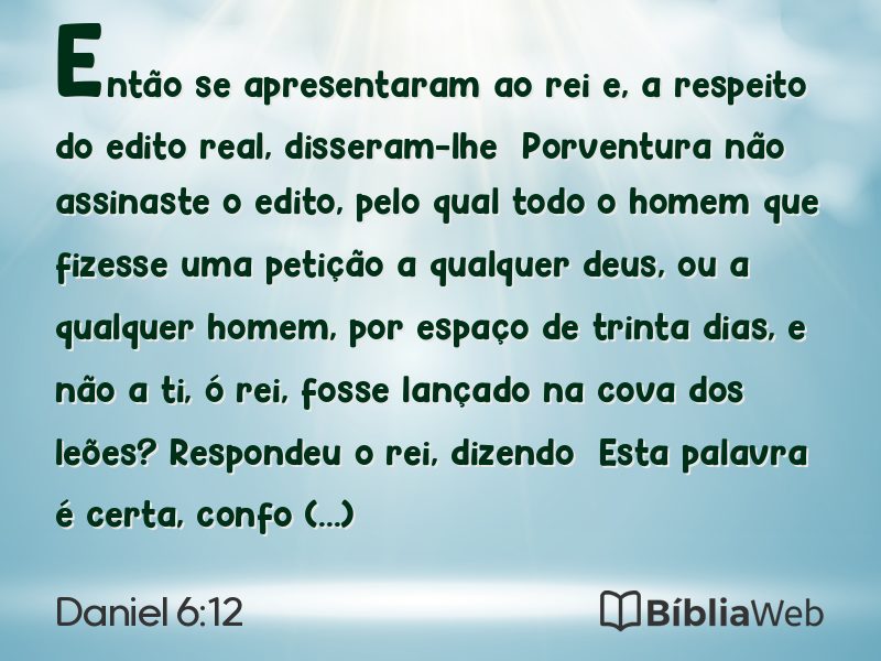 Daniel 6:12 em imagem para compartilhar