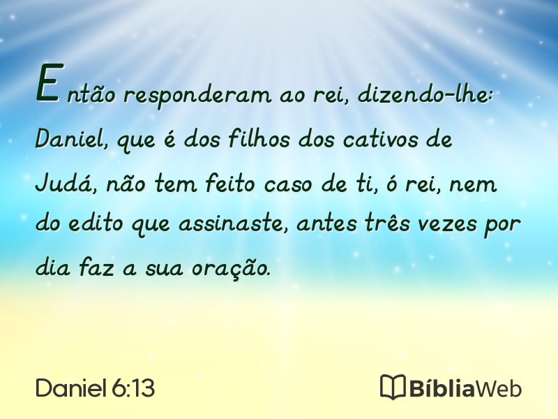 Daniel 6:13 em imagem para compartilhar