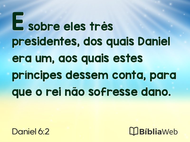 Daniel 6:2 em imagem para compartilhar