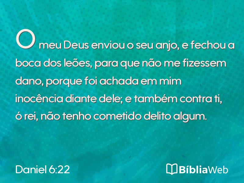 Daniel 6:22 em imagem para compartilhar