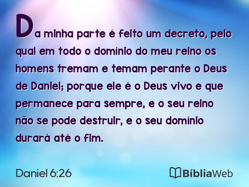 Daniel 6:26 em imagem para compartilhar