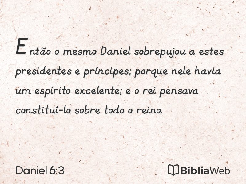 Daniel 6:3 em imagem para compartilhar