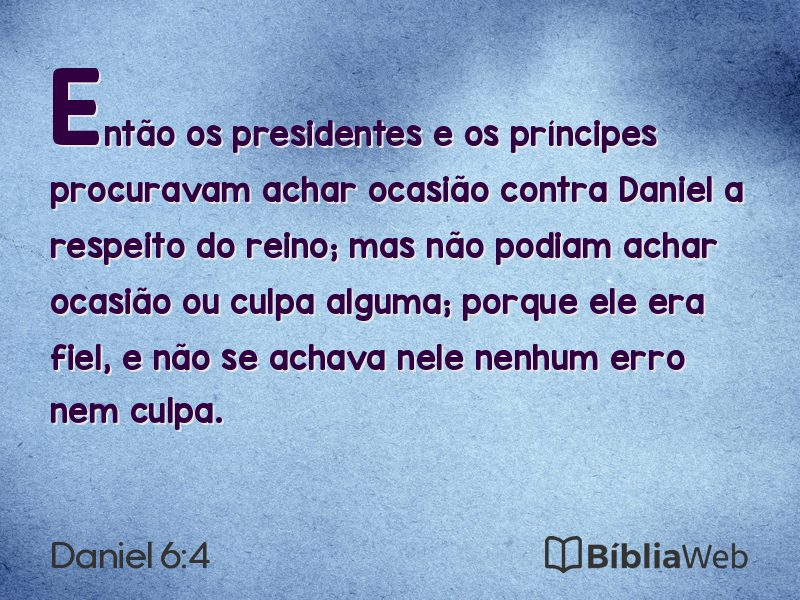 Daniel 6:4 em imagem para compartilhar