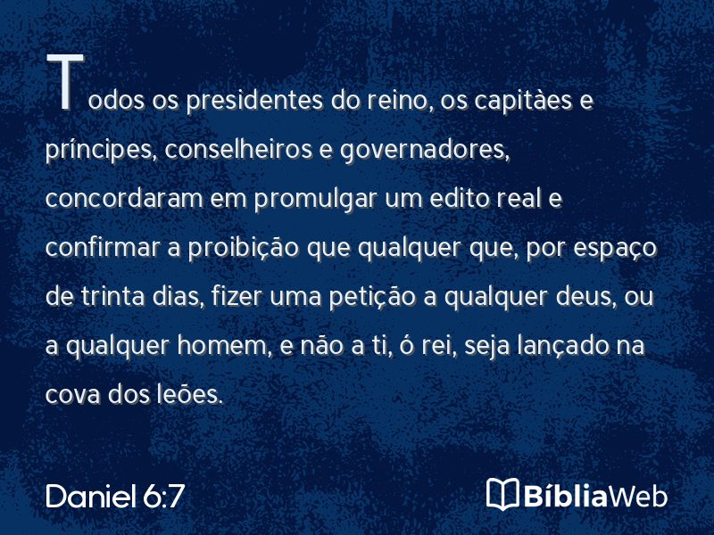 Daniel 6:7 em imagem para compartilhar