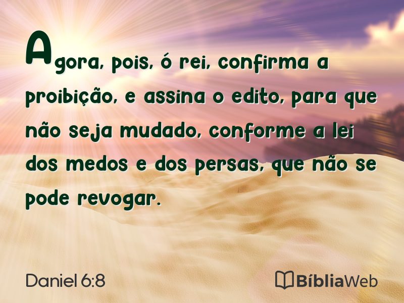 Daniel 6:8 em imagem para compartilhar