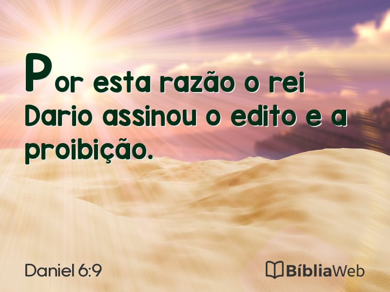 Daniel 6:9 em imagem para compartilhar