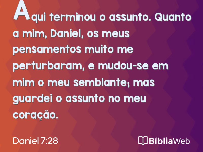 Daniel 7:28 em imagem para compartilhar