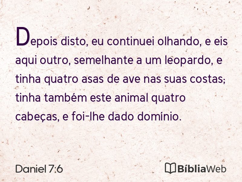 Daniel 7:6 em imagem para compartilhar