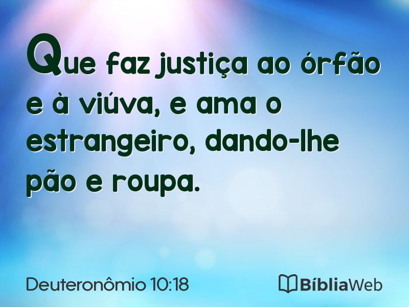 Deuteronômio 10:18 em imagem para compartilhar