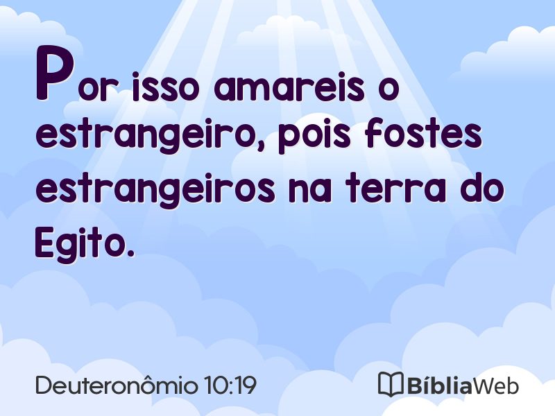 Deuteronômio 10:19 em imagem para compartilhar