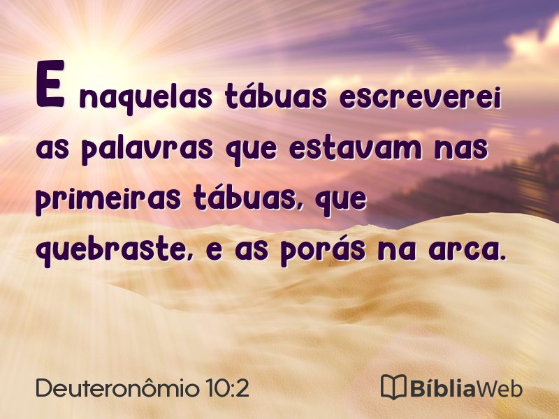 Deuteronômio 10:2 em imagem para compartilhar