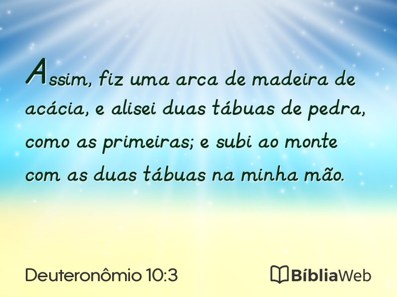 Deuteronômio 10:3 em imagem para compartilhar