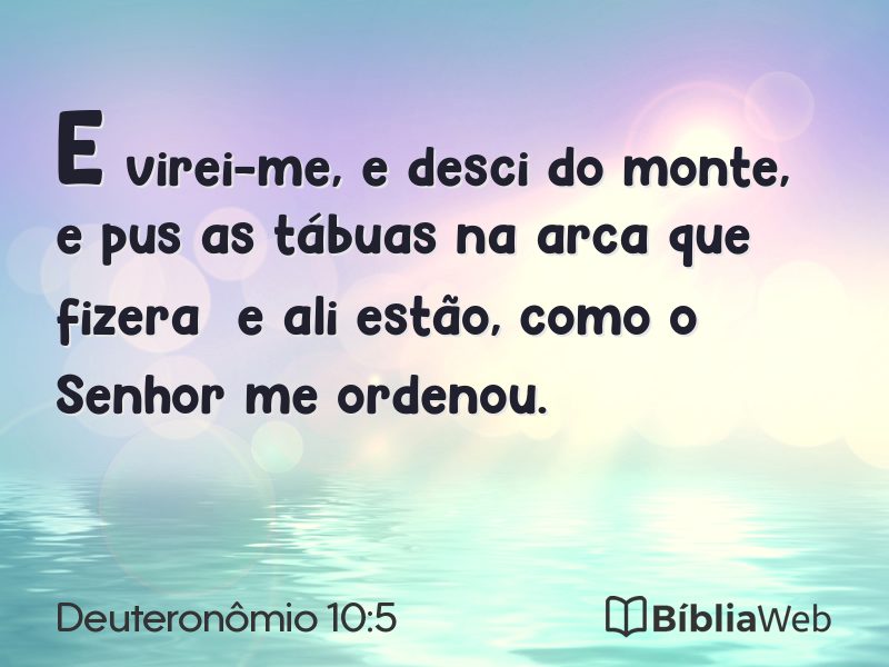 Deuteronômio 10:5 em imagem para compartilhar