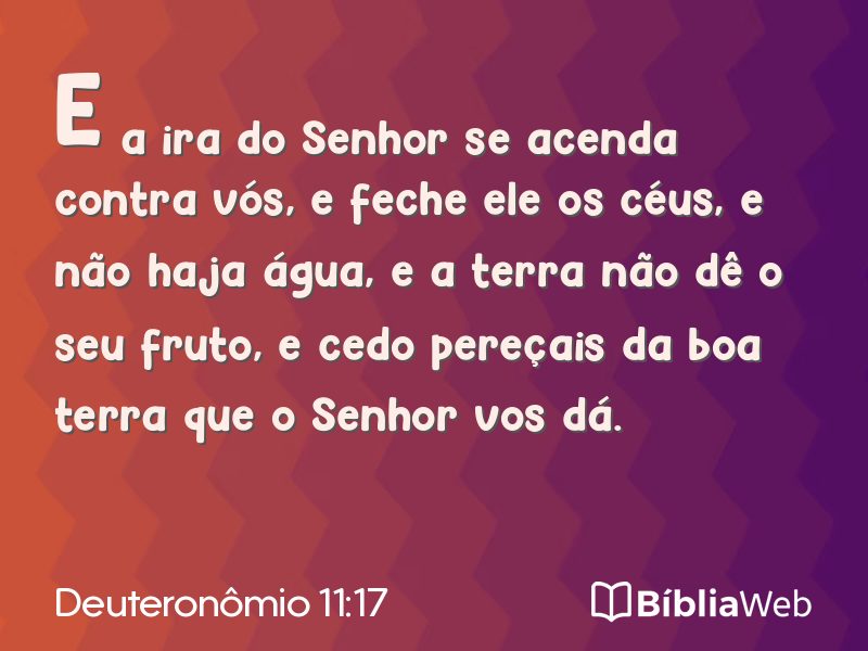 Deuteronômio 11:17 em imagem para compartilhar