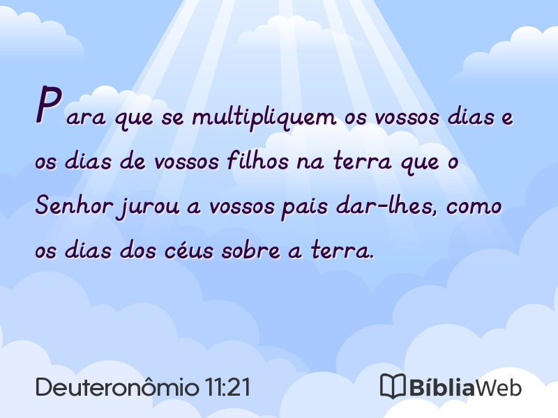 Deuteronômio 11:21 em imagem para compartilhar