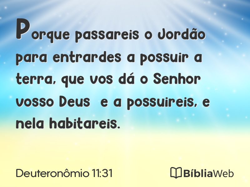 Deuteronômio 11:31 em imagem para compartilhar