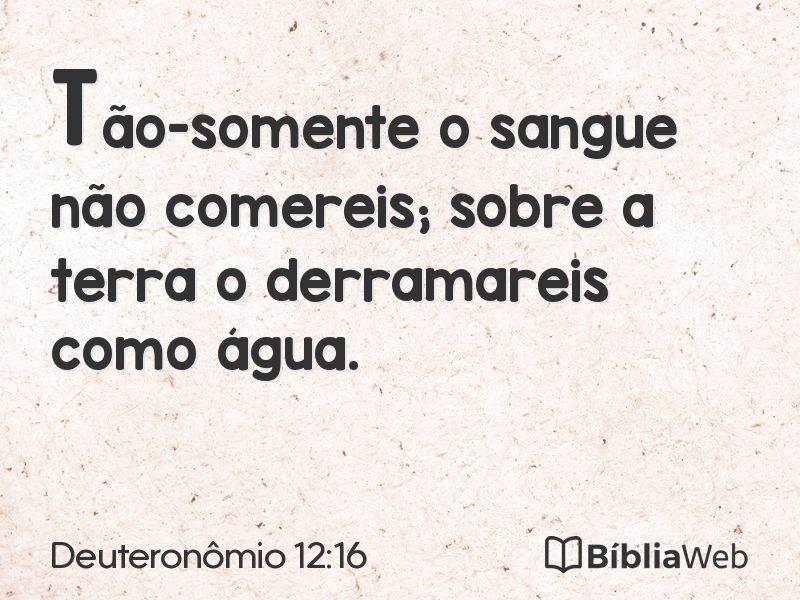 Deuteronômio 12:16 em imagem para compartilhar