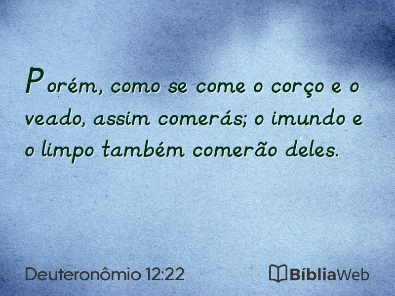 Deuteronômio 12:22 em imagem para compartilhar