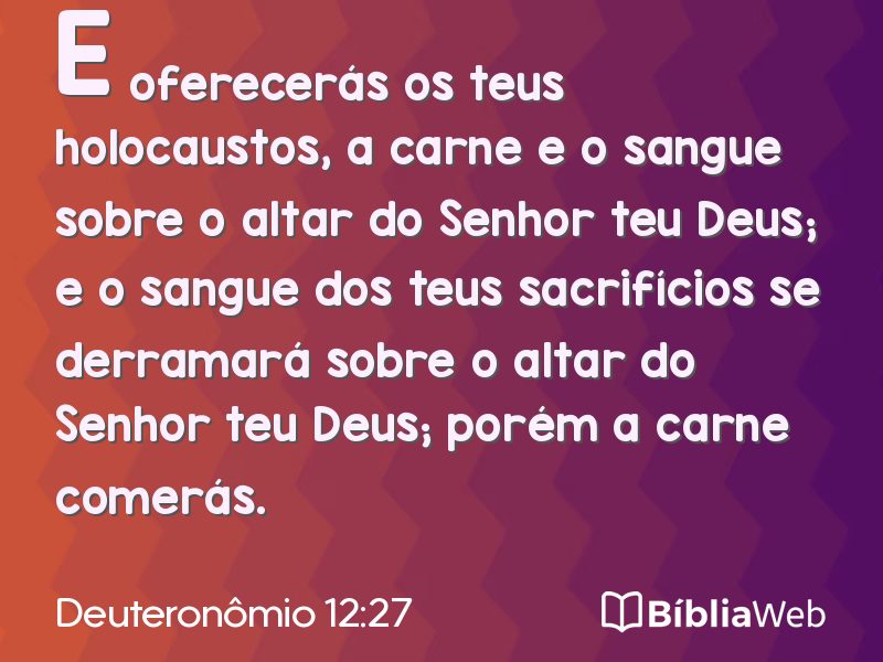 Deuteronômio 12:27 em imagem para compartilhar