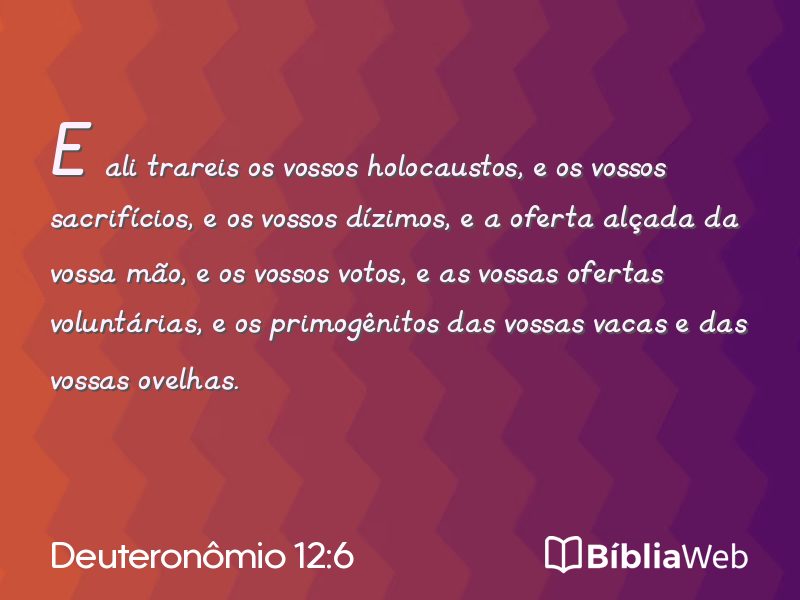 Deuteronômio 12:6 em imagem para compartilhar
