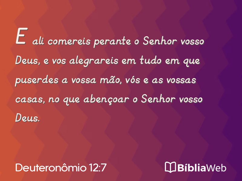 Deuteronômio 12:7 em imagem para compartilhar