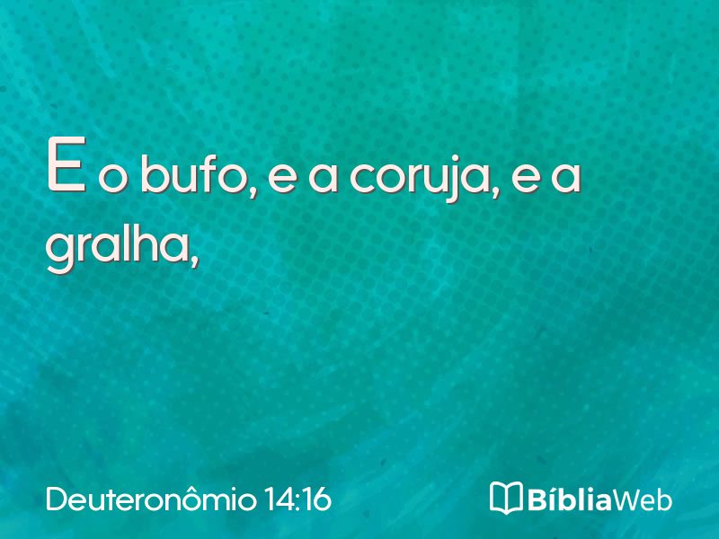 Deuteronômio 14:16 em imagem para compartilhar