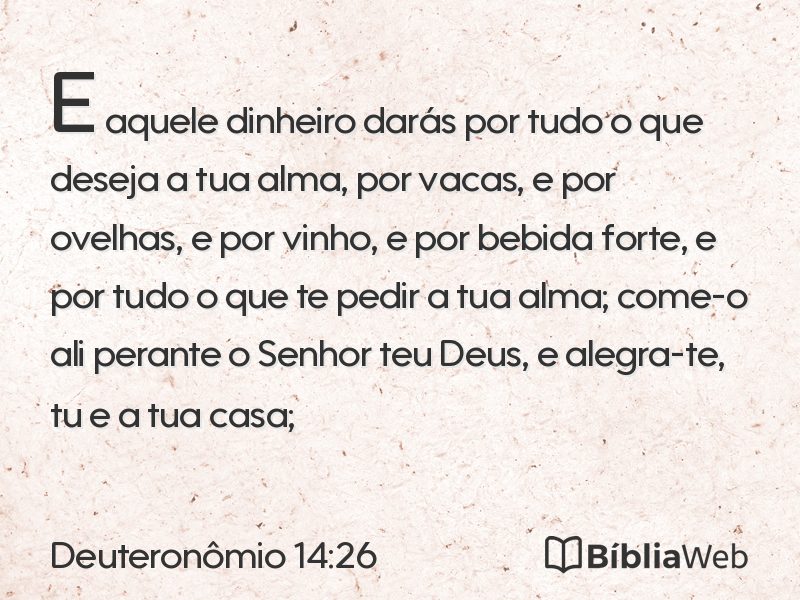 Deuteronômio 14:26 em imagem para compartilhar