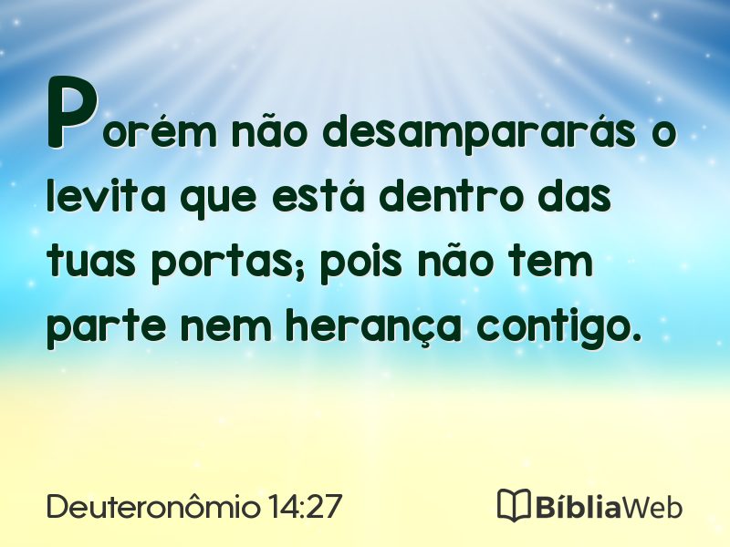 Deuteronômio 14:27 em imagem para compartilhar