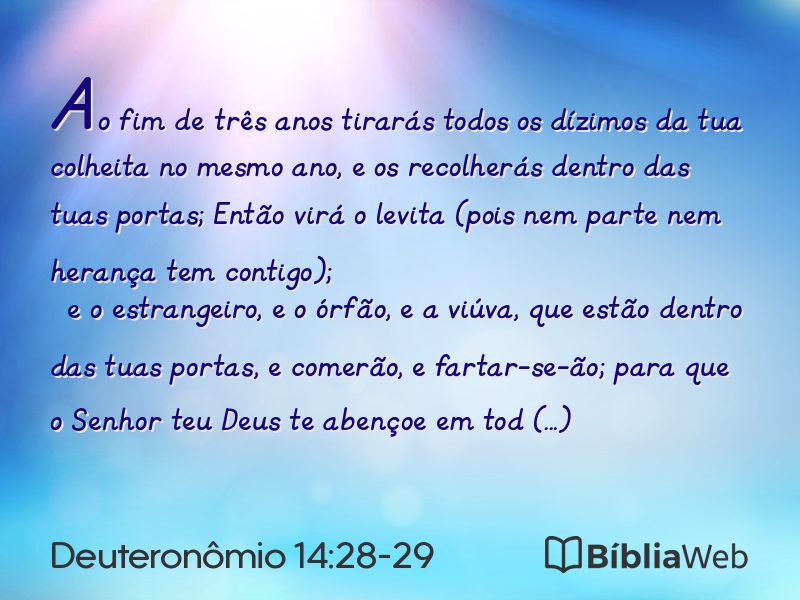 Deuteronômio 14:28-29 em imagem para compartilhar
