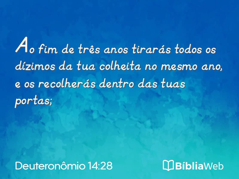 Deuteronômio 14:28 em imagem para compartilhar