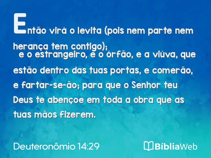 Deuteronômio 14:29 em imagem para compartilhar