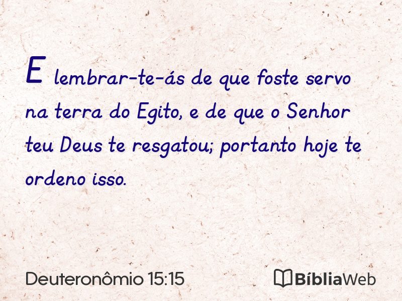 Deuteronômio 15:15 em imagem para compartilhar