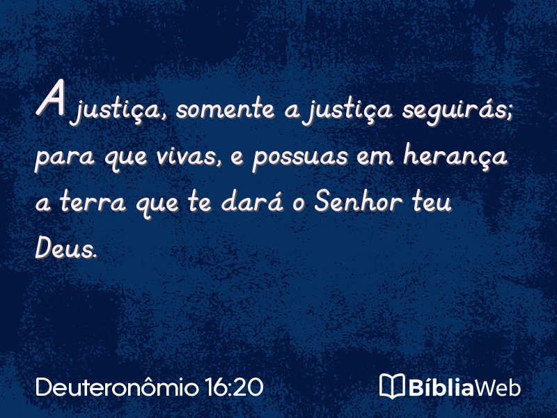 Deuteronômio 16:20 em imagem para compartilhar