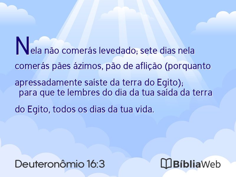 Deuteronômio 16:3 em imagem para compartilhar