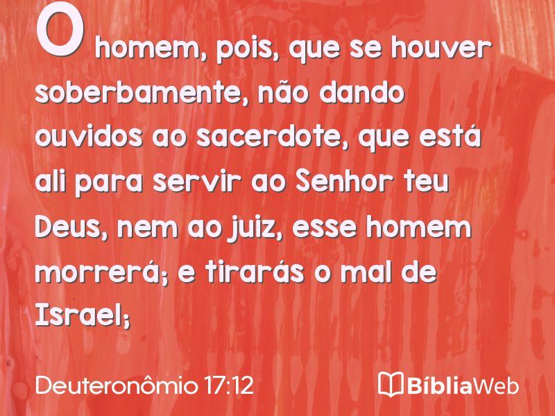 Deuteronômio 17:12 em imagem para compartilhar