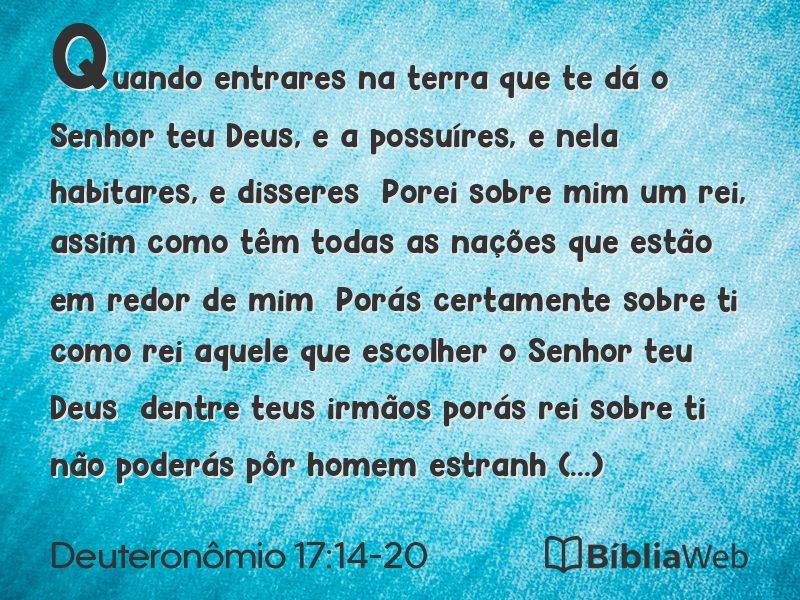 Deuteronômio 17:14-20 em imagem para compartilhar