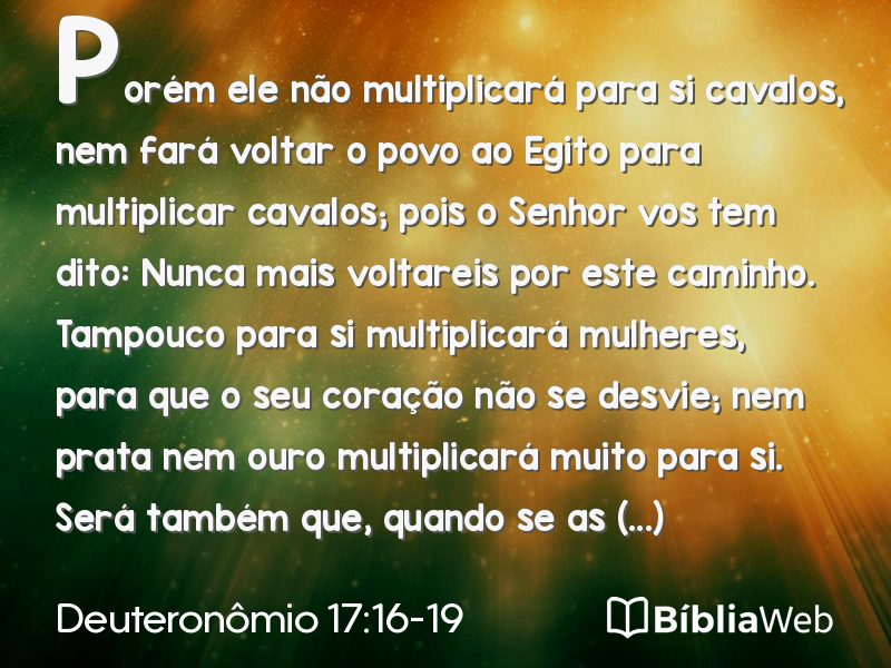 Deuteronômio 17:16-19 em imagem para compartilhar
