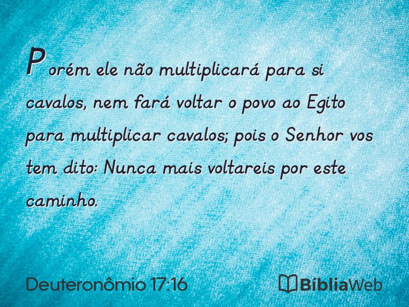 Deuteronômio 17:16 em imagem para compartilhar