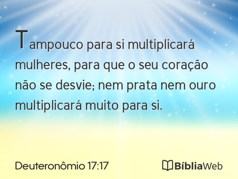 Deuteronômio 17:17 em imagem para compartilhar